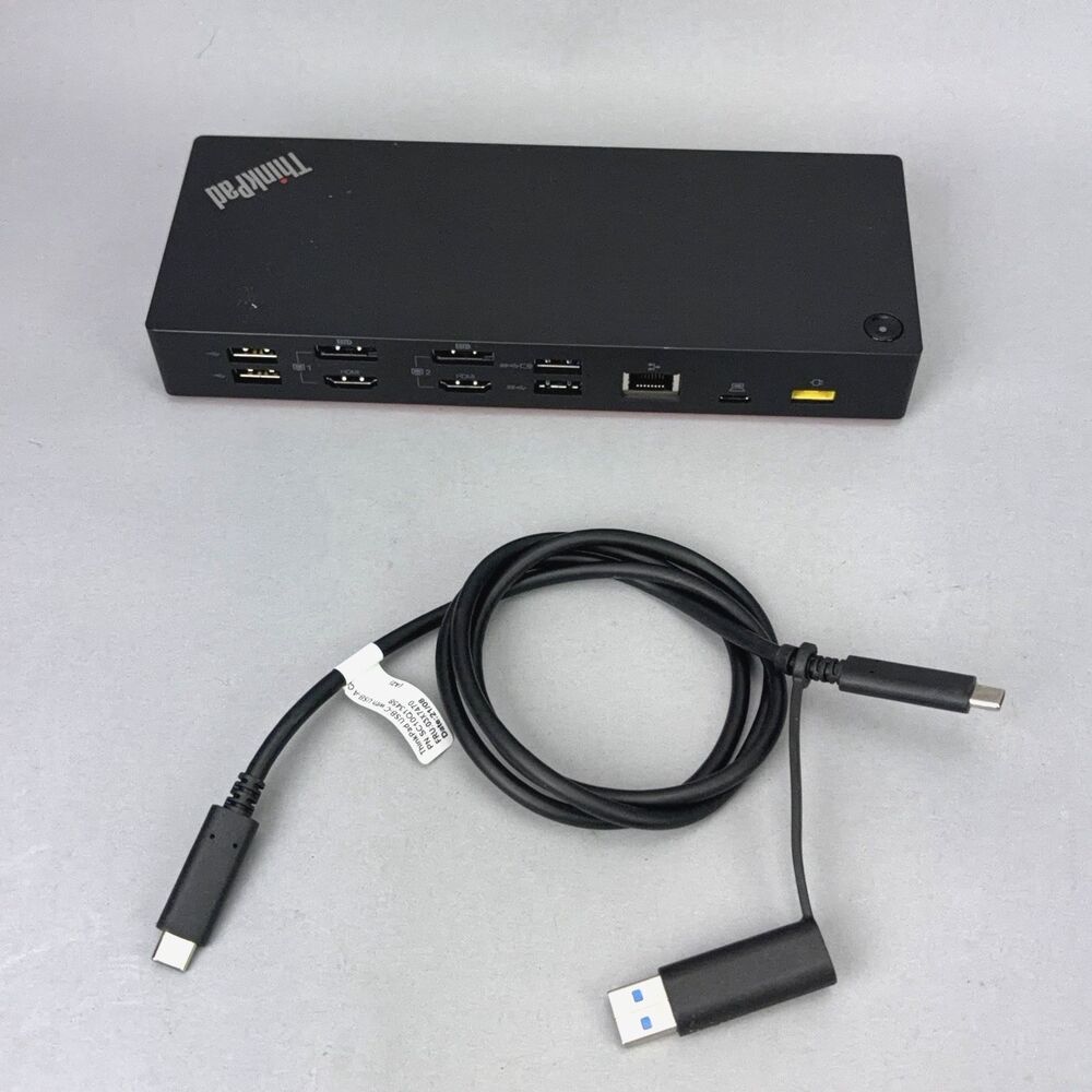 Lenovo DUD9011D1 Dock Thinkpad USB-C Docking Station DP HDMI | Dock + Cable Only